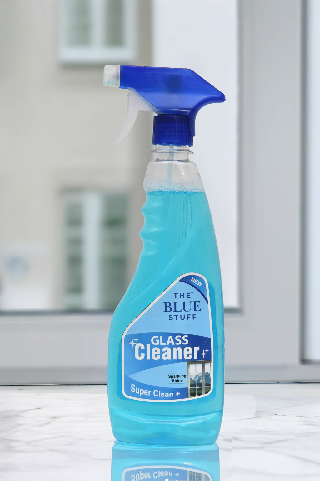 THE BLUE STUFF Glass Cleaner+ - Streak-Free Shine | Super Clean Formula | Crystal Clear Windows & Mirrors | 500ml Spray