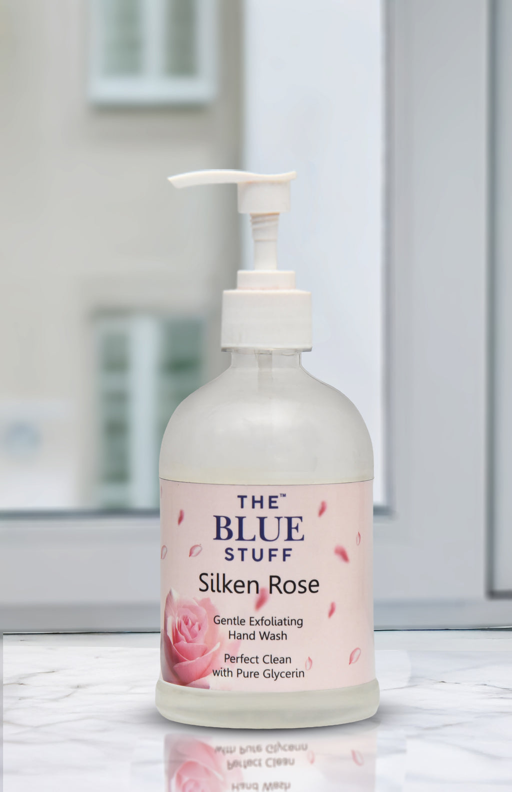 THE BLUE STUFF Silken Rose Hand Wash - Gentle Exfoliating Formula | Perfect Clean with Pure Glycerin | Moisturizing & Luxurious | 500ML