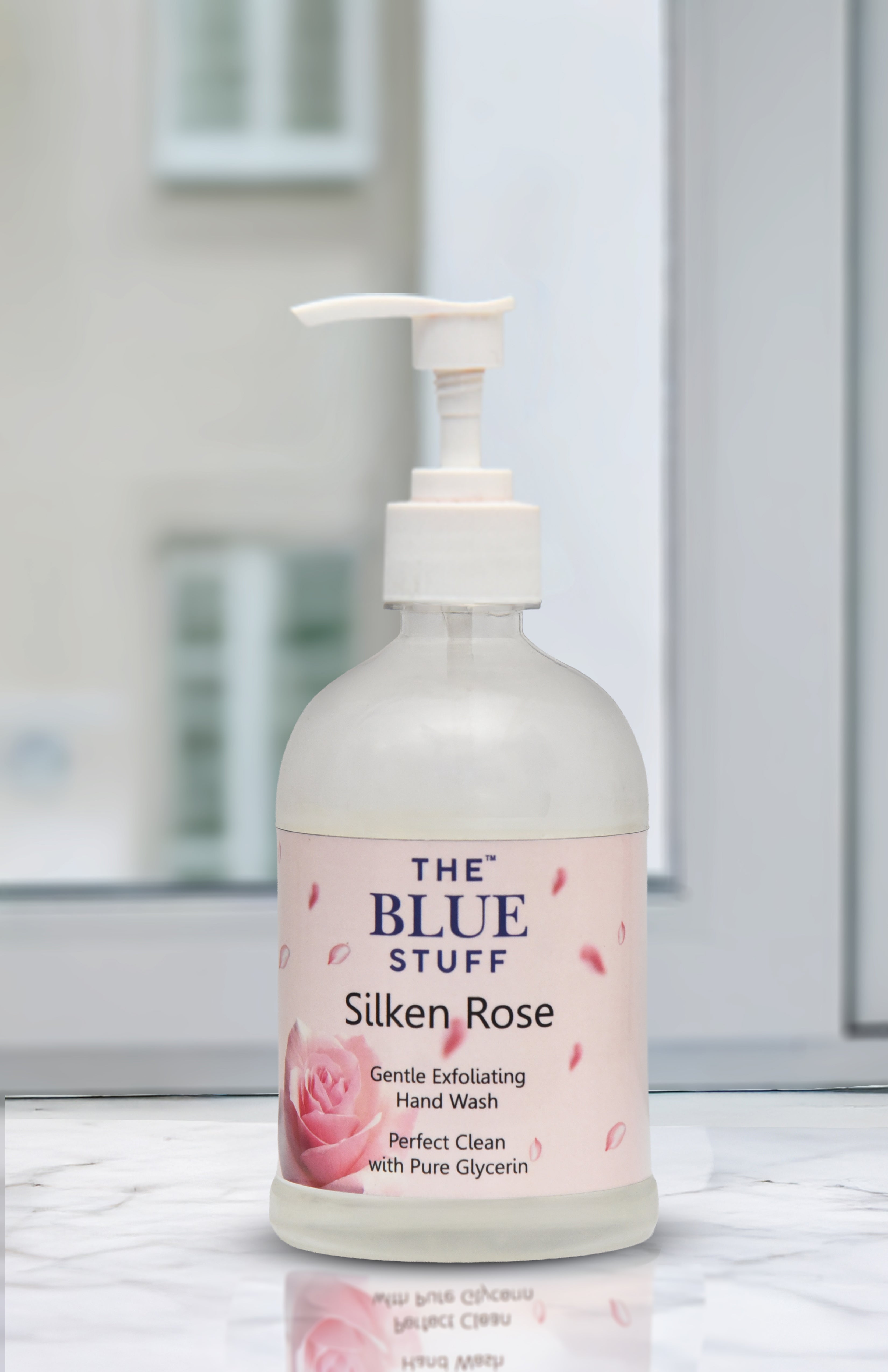 THE BLUE STUFF Silken Rose Hand Wash - Gentle Exfoliating Formula | Perfect Clean with Pure Glycerin | Moisturizing & Luxurious | 500ML