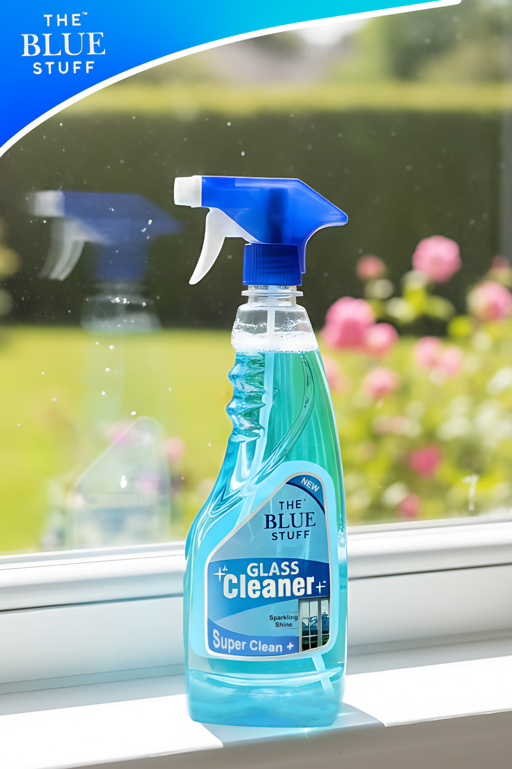 THE BLUE STUFF Glass Cleaner+ - Streak-Free Shine | Super Clean Formula | Crystal Clear Windows & Mirrors | 500ml Spray