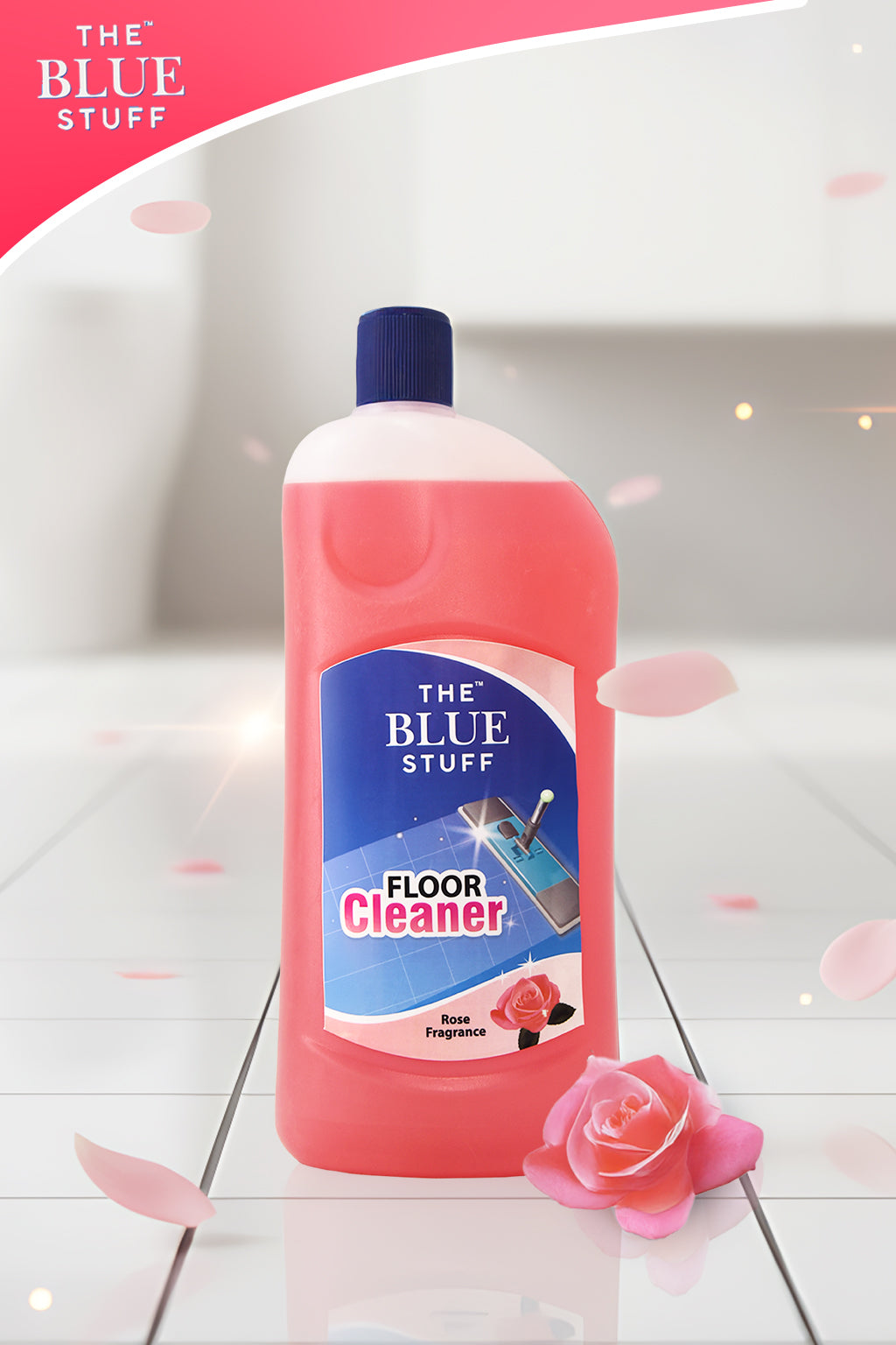 THE BLUE STUFF Rose Floor Cleaner | Antibacterial Formula | Deep Clean Technology | Elegant Floral Freshness | 1L