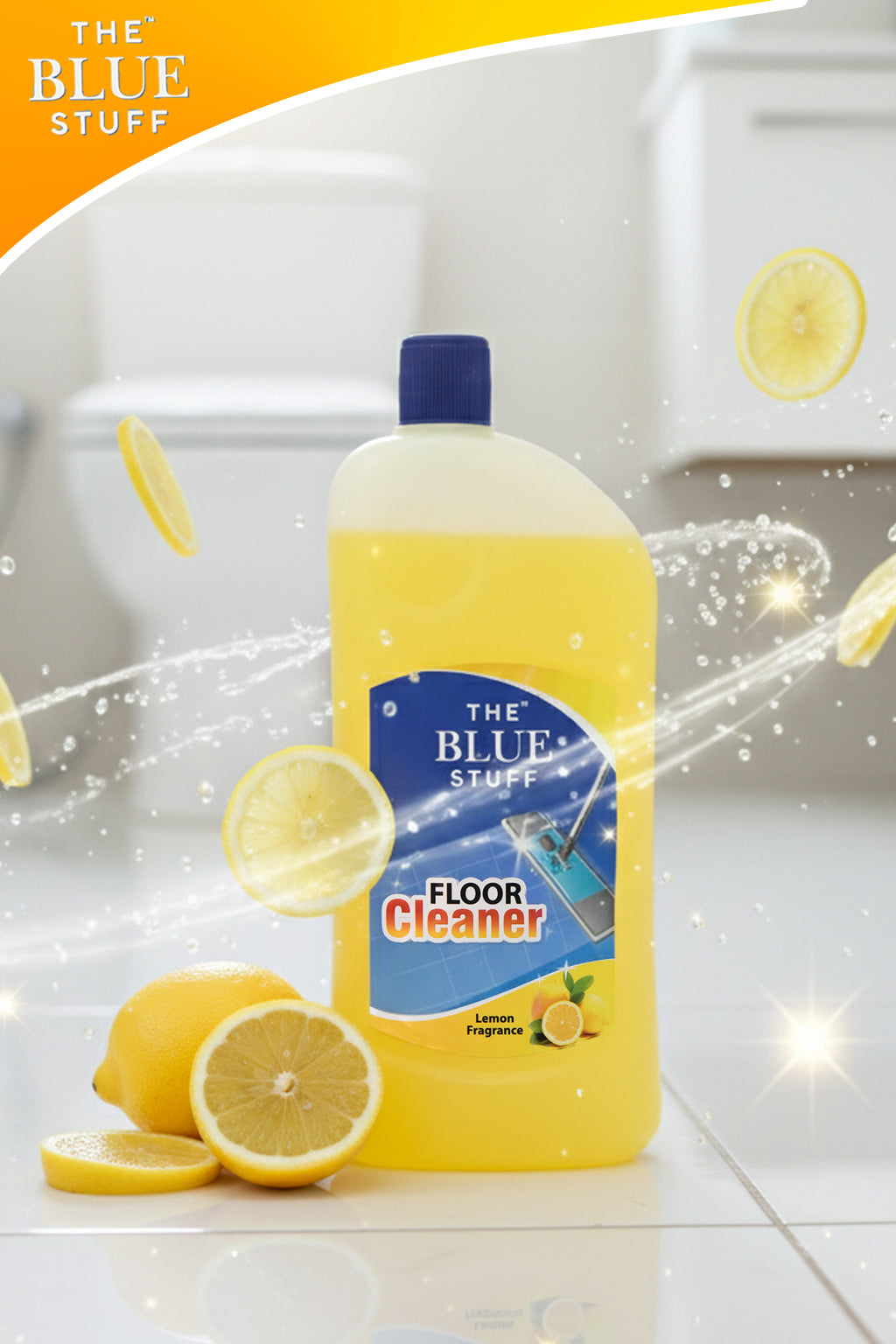 THE BLUE STUFF Floor Cleaner - Lemon Fragrance | Removes Tough Stains & Grease | Kills 99.9% Germs | 1 Litre