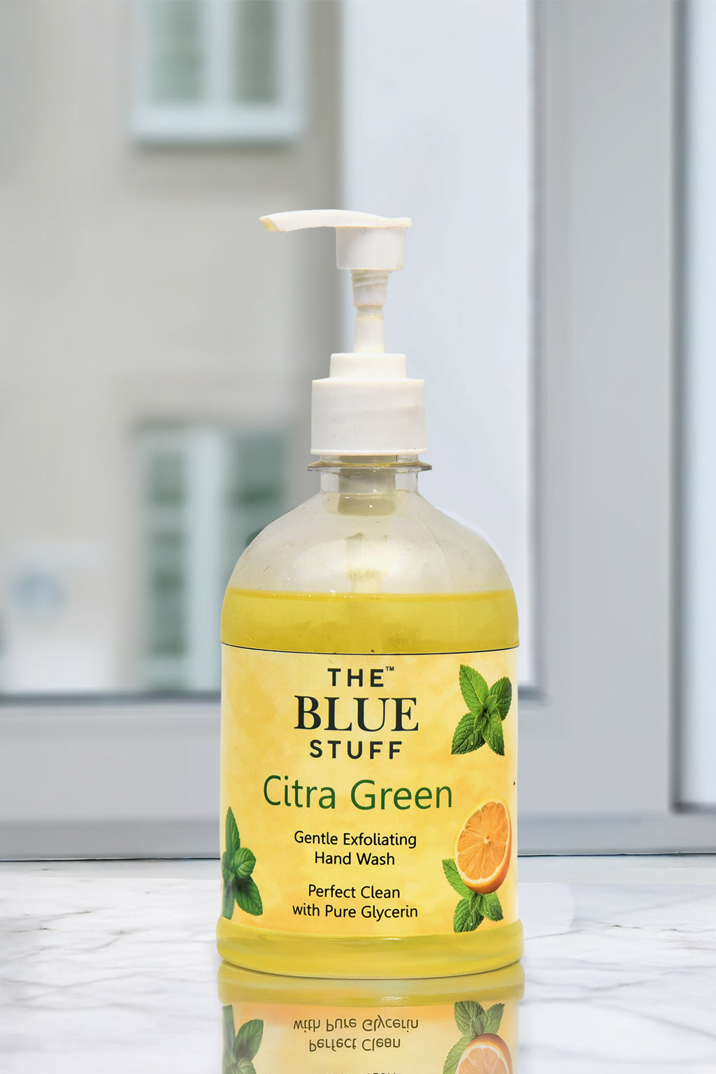 THE BLUE STUFF Citra Green Hand Wash - Gentle Exfoliating Formula | Perfect Clean with Pure Glycerin | Citrus & Mint Freshness | 500 Ml