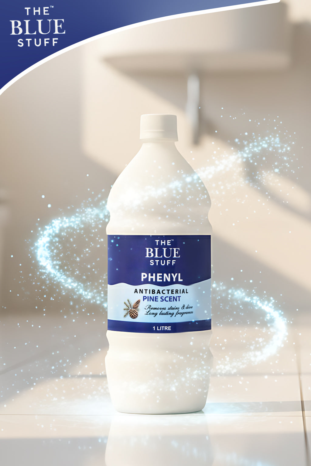 THE BLUE STUFF Phenyl - Antibacterial Pine Scent Floor Cleaner | Removes Stains & Dirt | Long Lasting Fragrance | 1 Litre