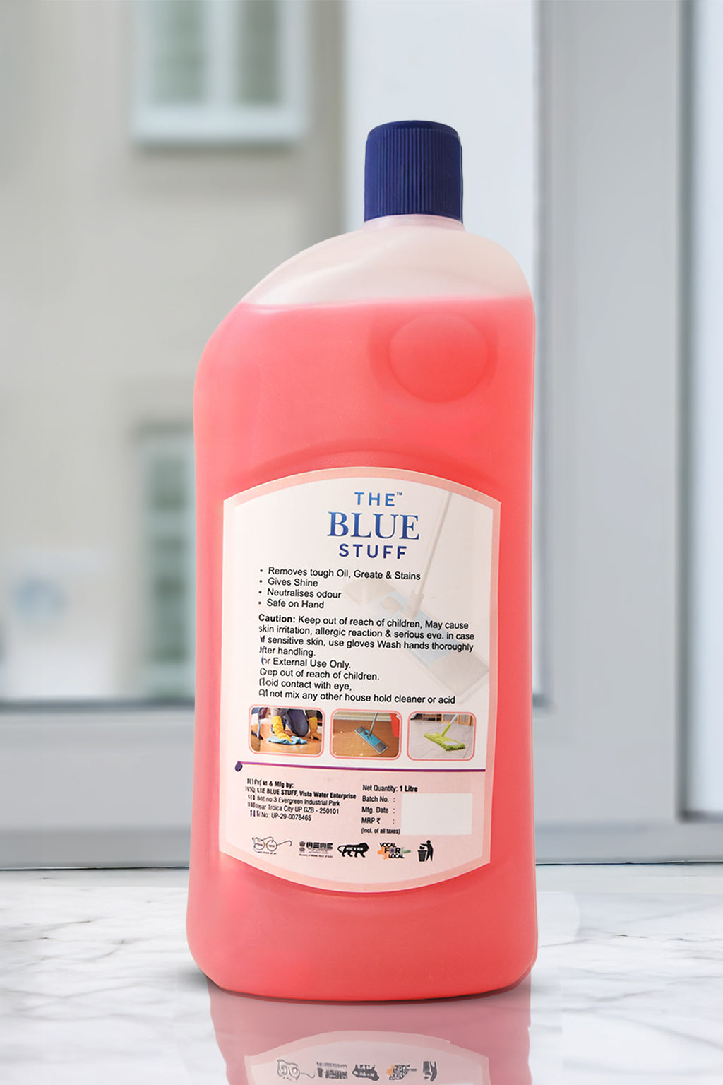 THE BLUE STUFF Rose Floor Cleaner | Antibacterial Formula | Deep Clean Technology | Elegant Floral Freshness | 1L